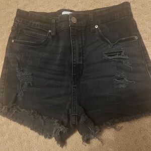Black Denim Shorts